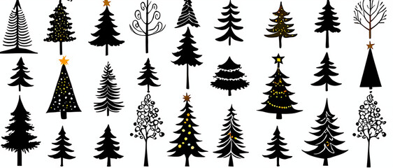 Fototapeta premium christmas trees collection