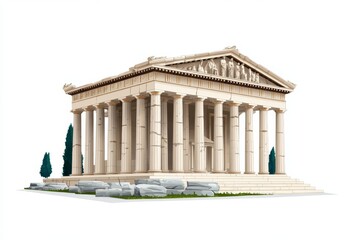 Obraz premium A graphic depiction of the Temple of Artemis in simplified detail with clean white space around it