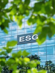 Glass Building with Lush Greenery Symbolizing ESG's Focus on Sustainable Investment