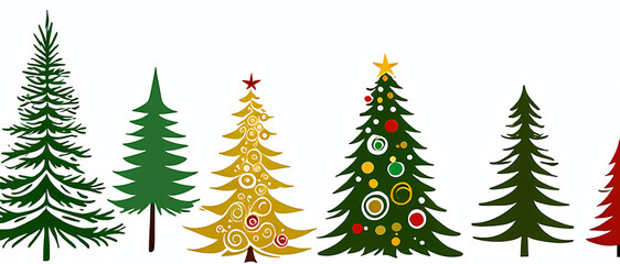 Fototapeta premium christmas trees collection