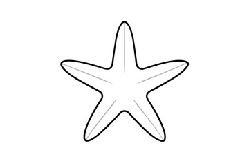 Starfish Silhouette Icon on White Background - Coastal Design Element