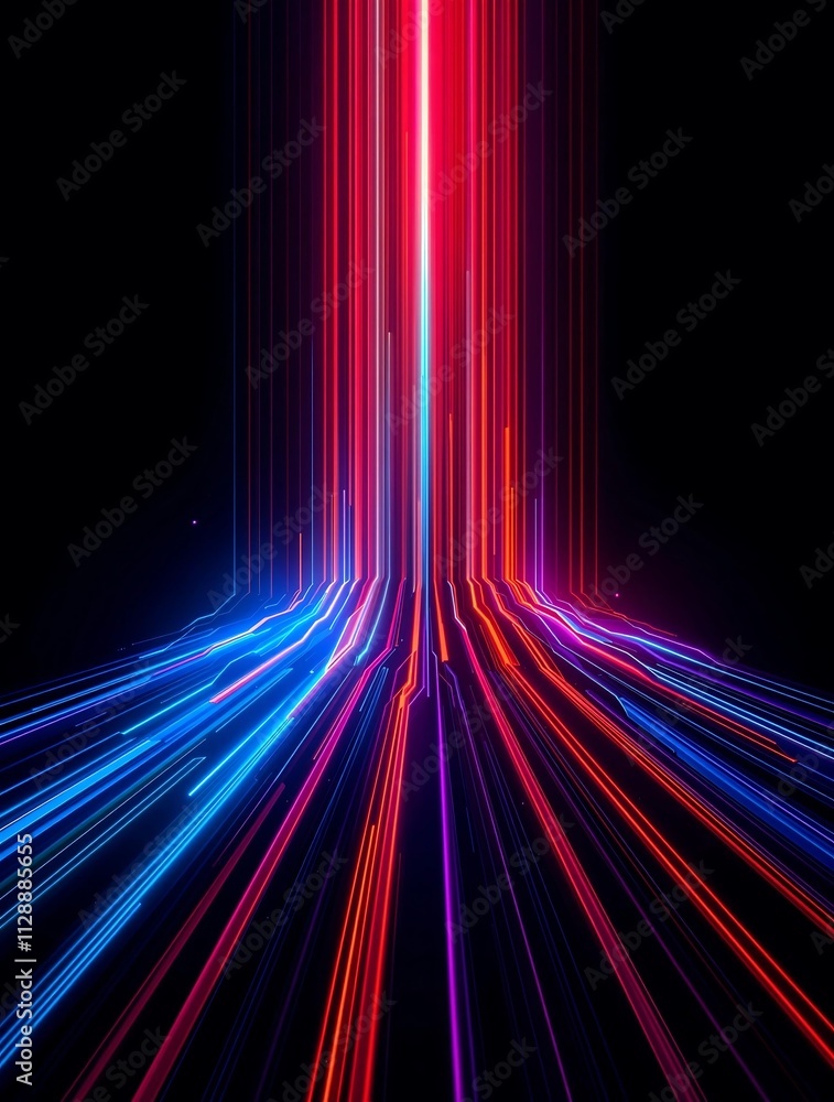 Aufkleber optical data concept with abstract glowing lines on dark background, representing high-speed data tr