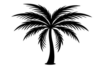 Stylish Palm Tree Silhouette Icon on White Background - Tropical Vibe