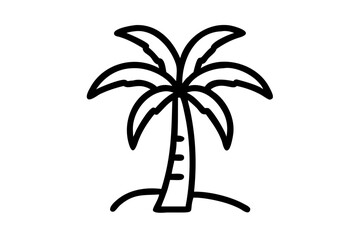Stylish Palm Tree Silhouette Icon on White Background - Tropical Vibe