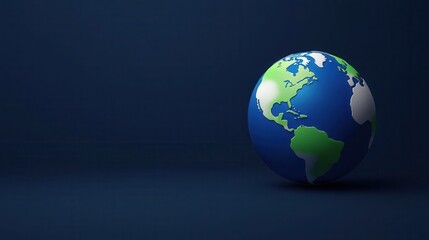 Fototapeta premium A detailed globe showcasing the Americas on a dark background, emphasizing Earth’s vibrant colors and geographical features.
