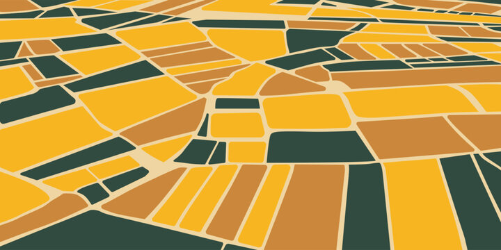 Aerial view Top view Green rice fields top view countryside