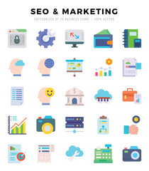 SEO & MARKETING Icon Bundle 25 Icons for Websites and Apps