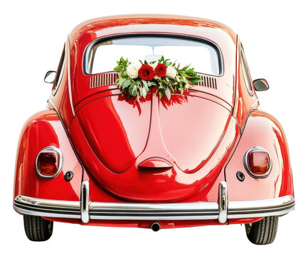 PNG Wedding red car automobile background vehicle.