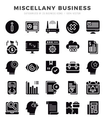 Miscellany Business icons set. Vector illustration.