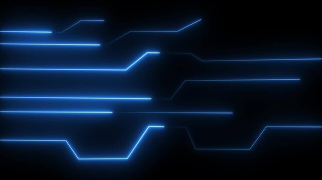 Abstract circuit board icon glowing neon lines.  simple logotype icon concept. Close-up of computer processors technology concept black background.