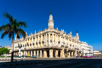 Naklejka premium Grand Theater Alicia Alonso in Havana with Beautiful Architecture Details, Cuba