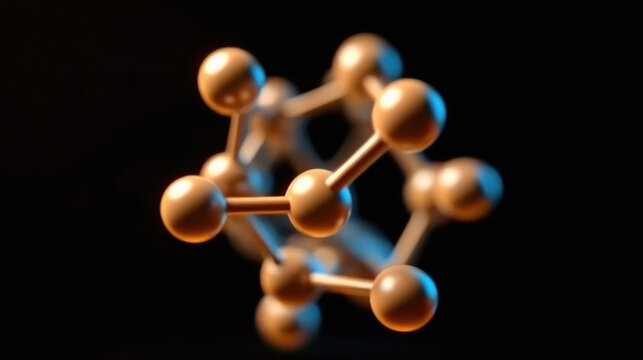 a molecule made up of six connecting atoms