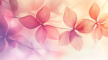 Delicate Pink Flower Petals Softly Illuminated