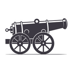 Fototapeta premium Bold Cannon Vector Design for Historical Logos and Themes.