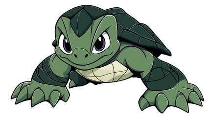 Obraz premium Friendly Cartoon Turtle Enjoying Its Day