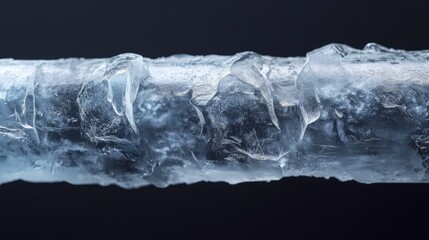 A close-up of an ancient ice core, revealing fine stratification and embedded particles from a distant, frozen past