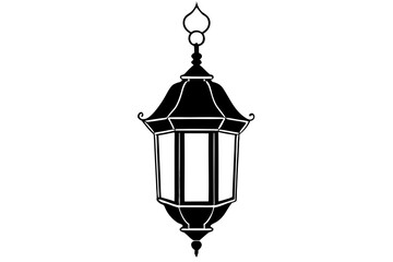 Victorian Lantern Icon on White Background - Elegant Lighting Design