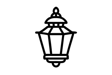 Victorian Lantern Icon on White Background - Elegant Lighting Design