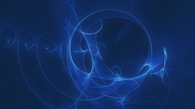 Blue foggy evolving fractal loop, part 1 of 2. Beautiful electric blue and cyan complex 3d fractal animation. Looping, video loop. Complex patterns. Evolving abstract organic forms. Morphing forms.