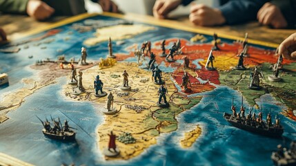 Strategic board game battle living room table game night setup cozy environment overhead view competition and strategy