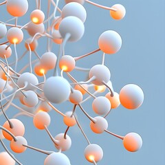 Abstract Representation of Molecular Structures with Elements in Soft Colors and Interconnected Forms