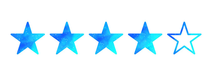 水色の星空｜ 4つ星マーク	