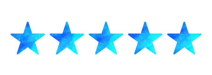 水色の星空｜5つ星マーク	