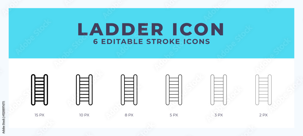 Poster ladder line icon vector illustration in trendy style.