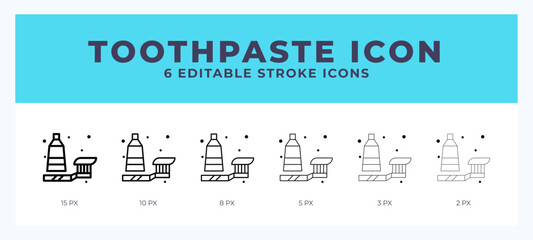 Toothpaste icon symbol. Isolated. Vector illustration with editable stroke.