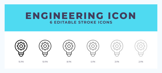 Engineering line icon. Thin line. Bold line. Vector illustration.