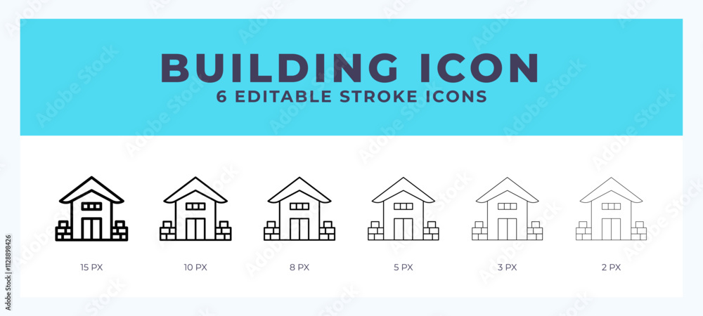 Poster building icon in thin line. bold line. regular line. editable stroke.