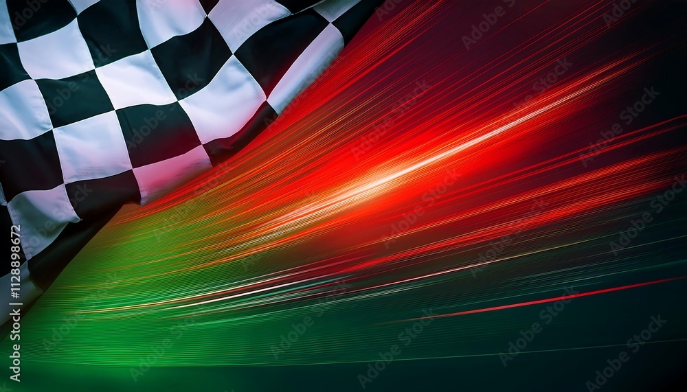 Aufkleber racing flag with dynamic motion blur effect.
