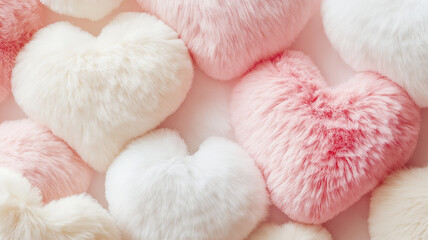 White pink fluffy heart closeup background perfect for Valentine phone wallpaper