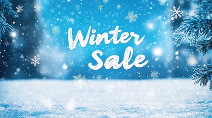  "Winter Sale" red banner design poster banner, 8k