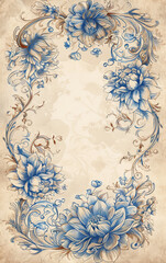  Retro style floral texture art background