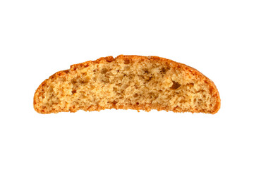 Oatmeal cookies broken in half. Isolated on a transparent background.