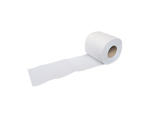 Tissue paper or toilet paper in roll, transparent background