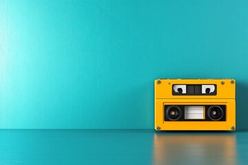 Fototapeta premium A clean icon of a cassette with the eject symbol above it, illustrated in a sleek and modern style