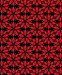seamless pattern with red flowers