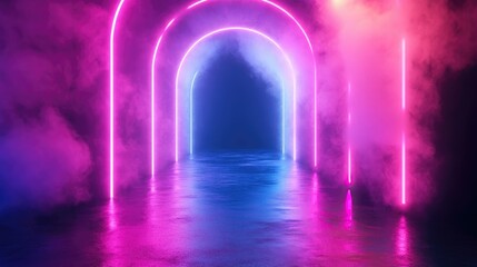 Abstract futuristic techno vibes in neon