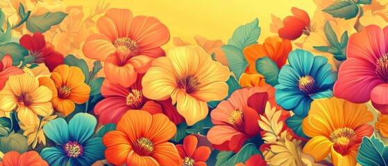 Vibrant Summer Floral Bouquet:  Closeup of Colorful Flowers