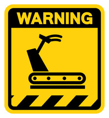 Treadmill Warning Sign, Vector Illustration, Isolate On White Background Label. EPS10
