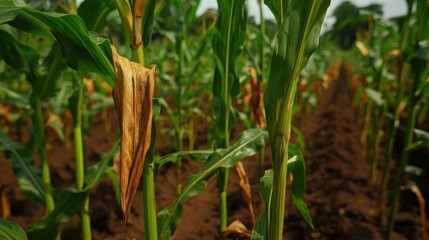 Fototapeta premium Close-Up View of a Corn Field