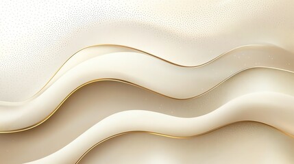 Obraz premium Elegant flowing waves of ivory and cream, creating a soothing abstract background with a soft texture and subtle highlights.