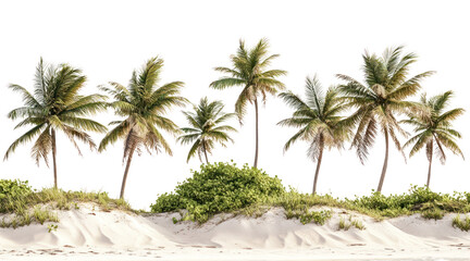 Fototapeta premium PNG Tropical Beach Dunes tropical trees scenery.