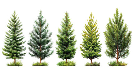 christmas branches isolated on white background