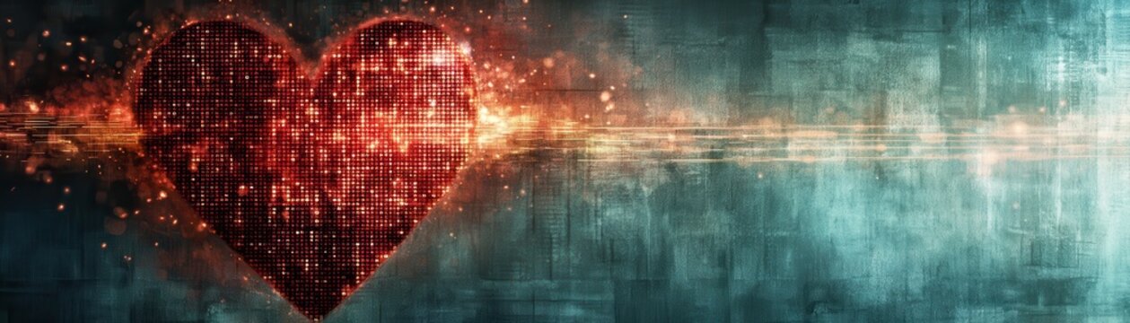 Abstract heart illustration symbolizing love, emotion, and connection in digital art form.