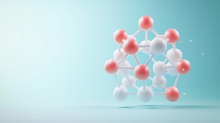 3D visualization of polymer molecular structure, colorful and detailed, highlighting material properties
