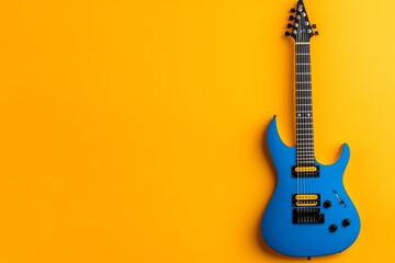 Obraz premium A minimalist flat design of an electric guitar silhouette, with vibrant gradient tones and clean lines