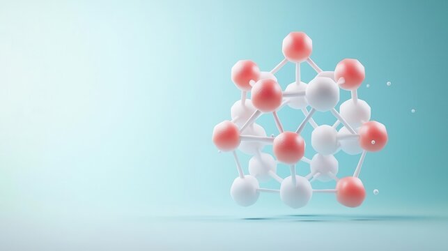 3D visualization of polymer molecular structure, colorful and detailed, highlighting material properties